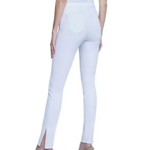 L’AGENCE Josie High Rise Skinny Split Side Hem Jeans in Blanc - Picture 1 of 11